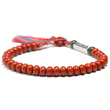 Tibetan Buddhist OM Mantra & Natural Red Jasper Stone 'MOJO' VIBRANCY Bracelet